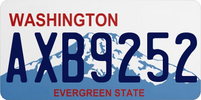 WA license plate AXB9252