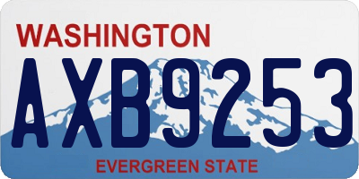 WA license plate AXB9253