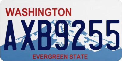 WA license plate AXB9255