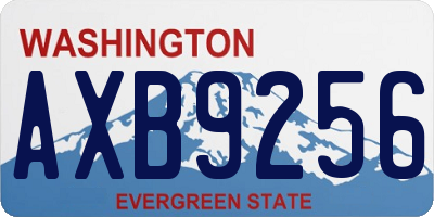 WA license plate AXB9256
