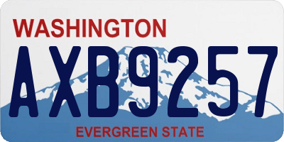 WA license plate AXB9257