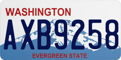 WA license plate AXB9258