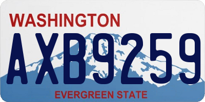 WA license plate AXB9259