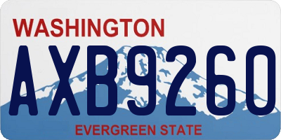WA license plate AXB9260