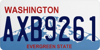 WA license plate AXB9261
