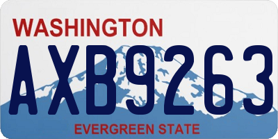 WA license plate AXB9263