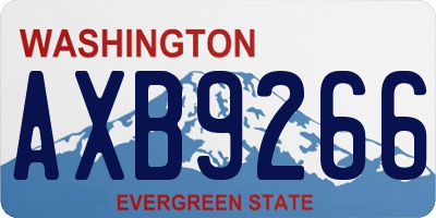WA license plate AXB9266