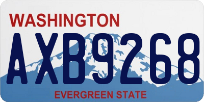WA license plate AXB9268