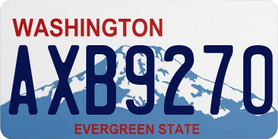 WA license plate AXB9270