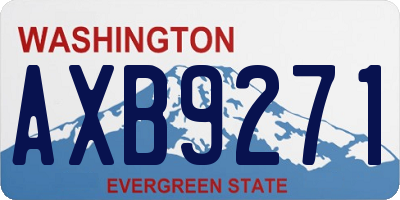 WA license plate AXB9271