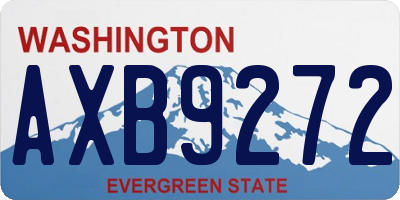 WA license plate AXB9272