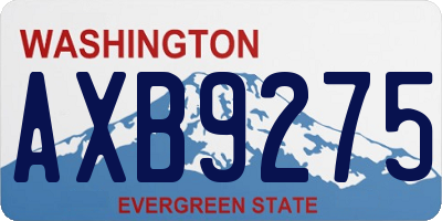 WA license plate AXB9275
