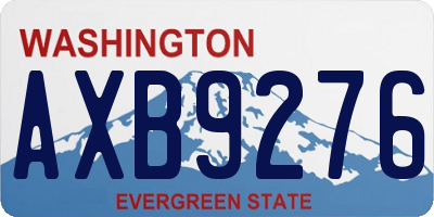 WA license plate AXB9276