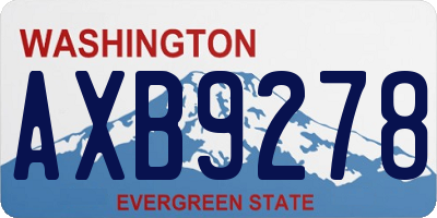 WA license plate AXB9278