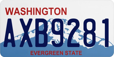 WA license plate AXB9281