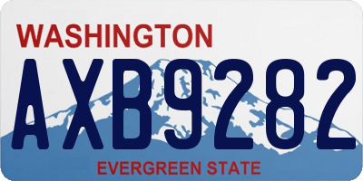 WA license plate AXB9282