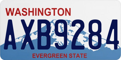WA license plate AXB9284