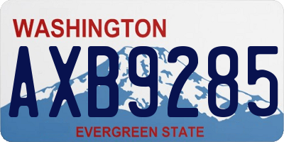 WA license plate AXB9285