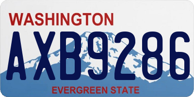 WA license plate AXB9286