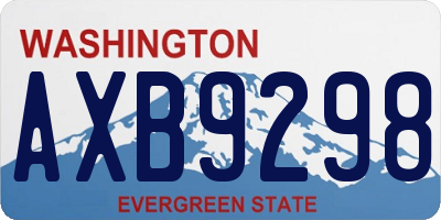 WA license plate AXB9298