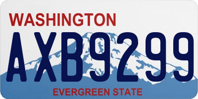 WA license plate AXB9299
