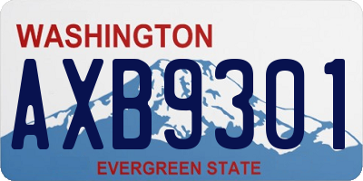 WA license plate AXB9301