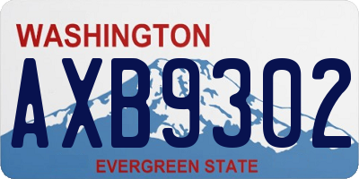 WA license plate AXB9302