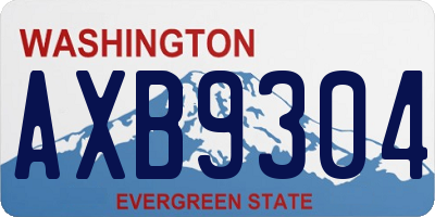 WA license plate AXB9304