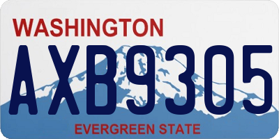 WA license plate AXB9305