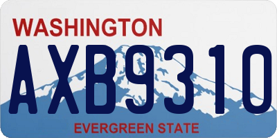 WA license plate AXB9310