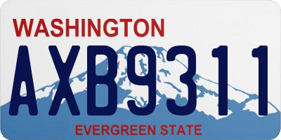 WA license plate AXB9311
