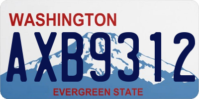 WA license plate AXB9312