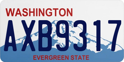 WA license plate AXB9317