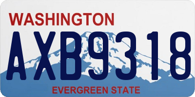 WA license plate AXB9318