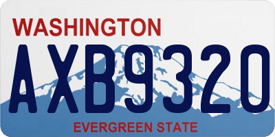 WA license plate AXB9320