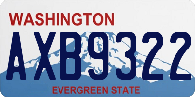 WA license plate AXB9322
