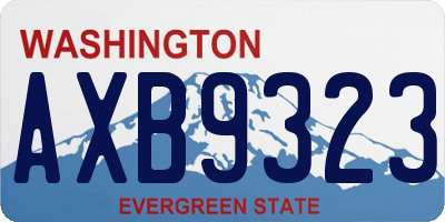 WA license plate AXB9323