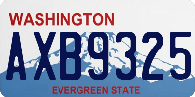 WA license plate AXB9325