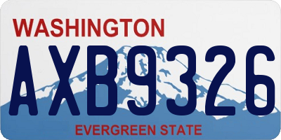 WA license plate AXB9326