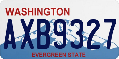 WA license plate AXB9327