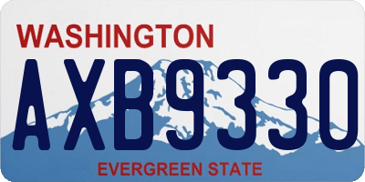 WA license plate AXB9330