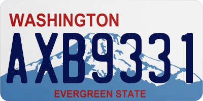 WA license plate AXB9331