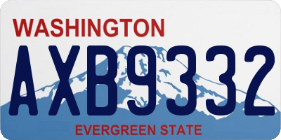 WA license plate AXB9332