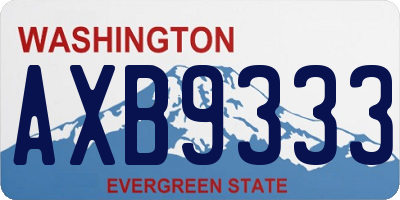 WA license plate AXB9333