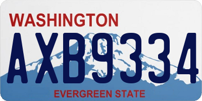 WA license plate AXB9334