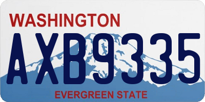 WA license plate AXB9335