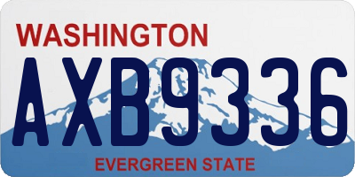 WA license plate AXB9336