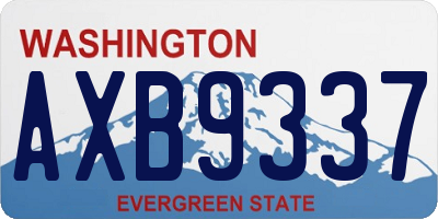WA license plate AXB9337