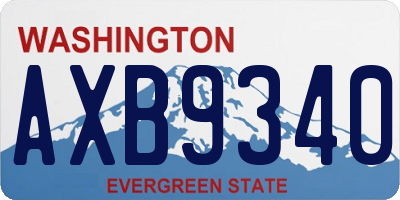 WA license plate AXB9340
