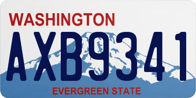 WA license plate AXB9341